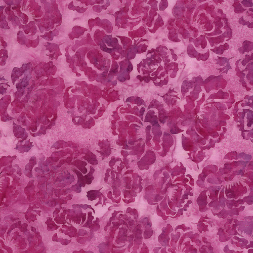 Lumin Fabrics Island Batik Rosy Bloom Batiks Hollyhock Red Salmon