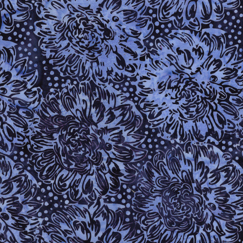 Lumin Fabrics Island Batik Rosy Bloom Batiks Large Dahlias Purple Pansy