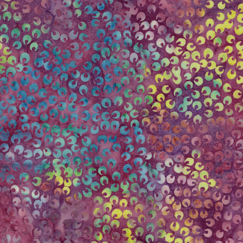 Lumin Fabrics Island Batik Springtime Bouquet Batiks Small Petals Purple Heather