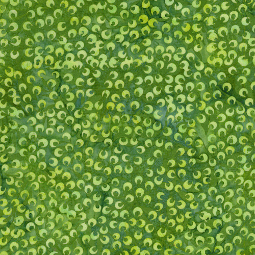Lumin Fabrics Island Batik Springtime Bouquet Batiks Small Petals Green Evergreen
