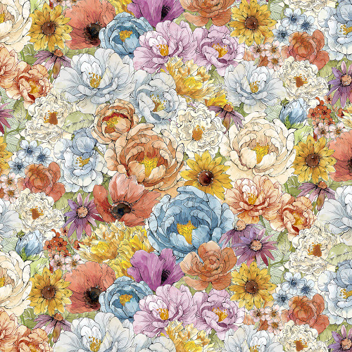 Lumin Fabrics White Owl Growing in Color Caverly Smith Packed Floral ...