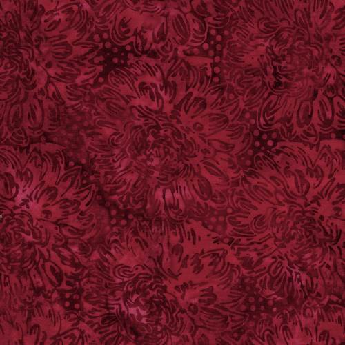 Lumin Fabrics Island Batik Everbloom Batiks Large Dahlias Red Cardinal