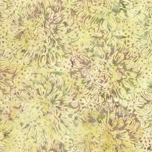 Lumin Fabrics Island Batik Everbloom Batiks Large Dahlias Brown Sand