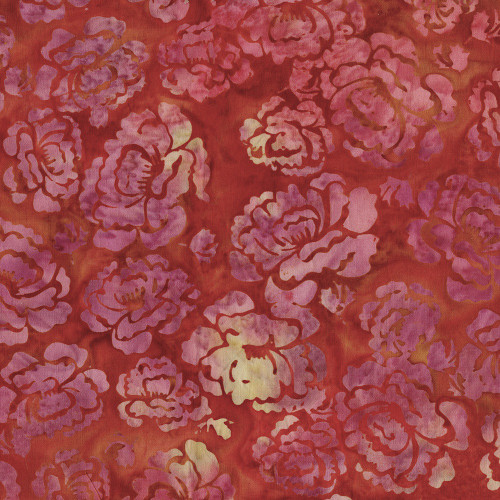 Lumin Fabrics Island Batik Everbloom Batiks Hollyhock Red Brick