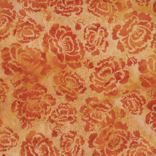 Lumin Fabrics Island Batik Everbloom Batiks Hollyhock Orange Cantaloupe