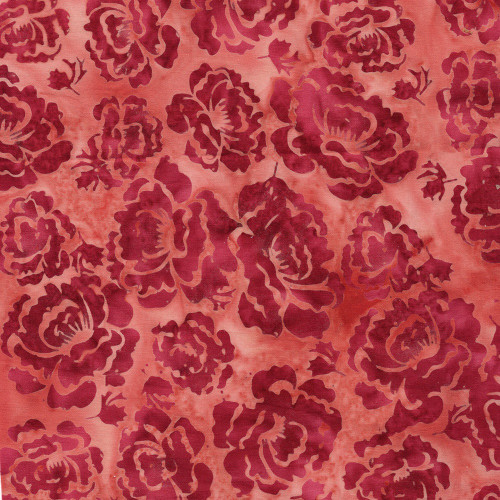 Lumin Fabrics Island Batik Everbloom Batiks Hollyhock Red Flamingo