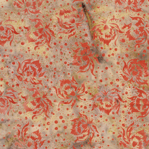 Lumin Fabrics Island Batik Everbloom Batiks Flowers and Dots Neutral Pearl