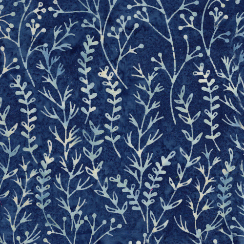 Lumin Fabrics Island Batik Meadow Brook Batiks Meadow Blue Harbor