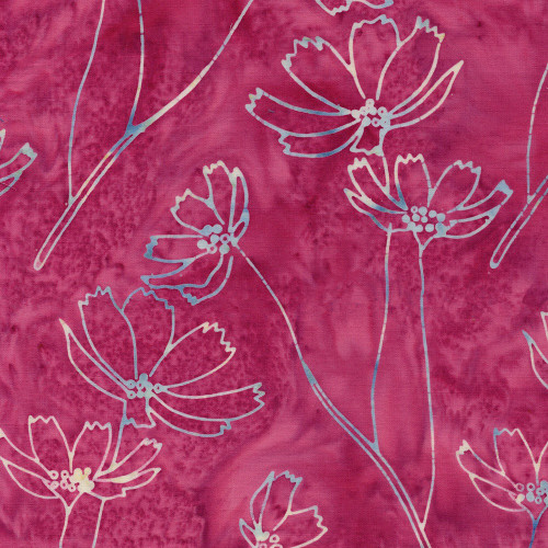 Lumin Fabrics Island Batik Meadow Brook Batiks Cosmos Pink Raspberry