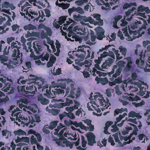 Lumin Fabrics Island Batik Rosy Bloom Batiks Hollyhock Purple Lavender