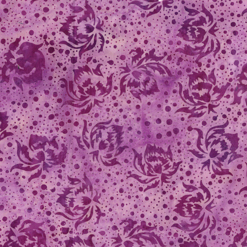 Lumin Fabrics Island Batik Rosy Bloom Batiks Flowers and Dots Pink Blush
