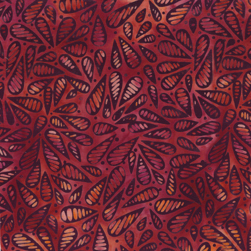 Lumin Fabrics Island Batik Salsa Batiks Tear Drops Red Burgundy