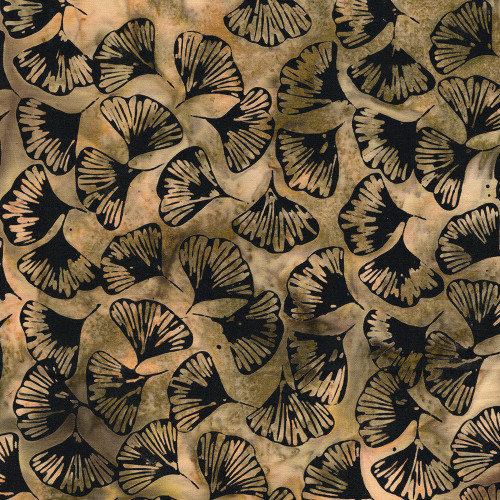Lumin Fabrics Island Batik Woodland Warmth Batiks Tossed Petals Brown Limestone
