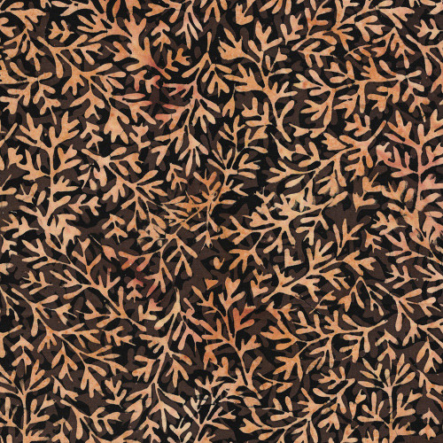 Lumin Fabrics Island Batik Woodland Warmth Batiks Tossed Vines Brown Java