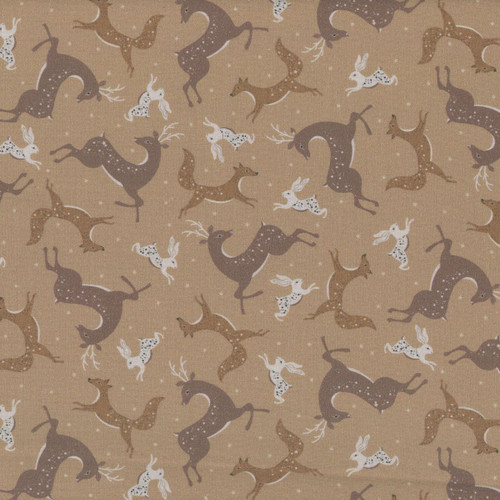 Dear Stella Fabrics Fox And Fern Solstice Serenade Cocoa Brown
