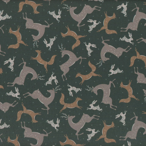 Dear Stella Fabrics Fox And Fern Solstice Serenade Midnight Blue