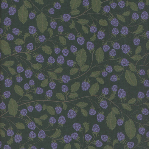 Dear Stella Fabrics Fox And Fern Blueberry Bliss Midnight Blue
