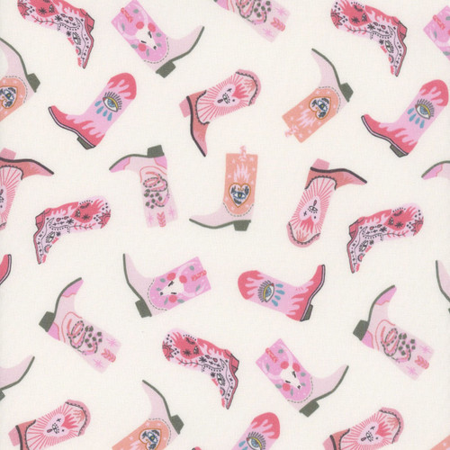 Dear Stella Fabrics Pink Pony Club Yeehaw Cream