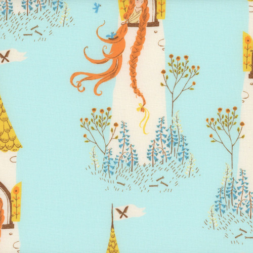 Windham Fabrics Heather Ross Favorites Aqua Blue Rapunzel