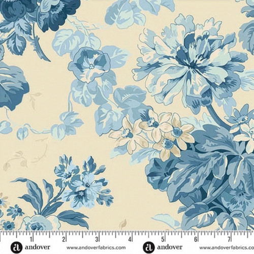 Andover Fabrics Special Delivery Laundry Basket Rose Bouquet 108 Inch Wide Quilt Backing Porcelain