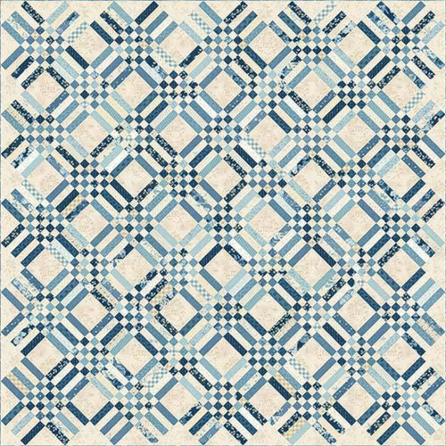 Andover Fabrics Special Delivery Laundry Basket Quilts Blue Lattice Quilt Kit