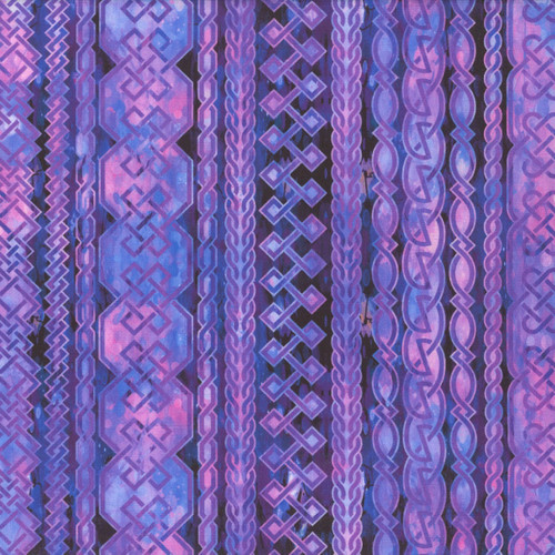 In The Beginning Fabrics Celtic Garden Purple Braided Knot Stripe