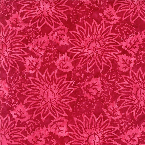 Timeless Treasures Fabrics Geranium Pink Tonga Batiks Floral Bursts Dahlia Pink