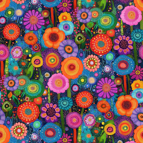 Timeless Treasures Fabrics Jubilant Bright Floral Multi