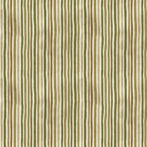 Timeless Treasures Fabrics Above and Beyond Stripes Green, fabric with vertical green and white stripes pattern.