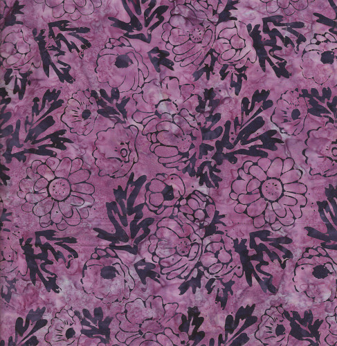 Timeless Treasures Fabrics Misty Beaches Tonga Batiks Harvest Floral Berry Red Pink
