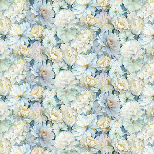 Timeless Treasures Fabrics Gossamer Packed Floral Natural Cream