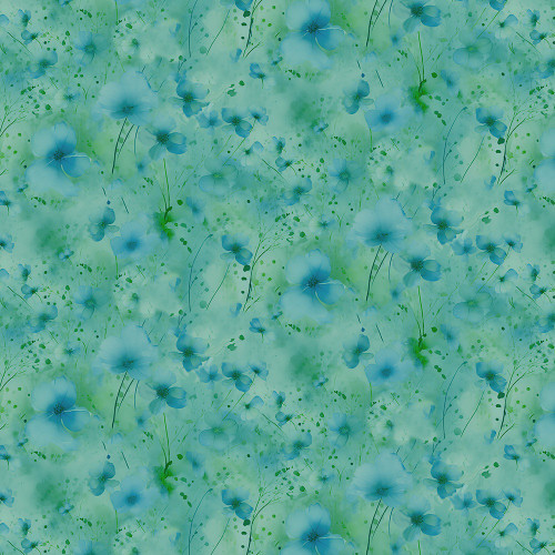Timeless Treasures Fabrics Gossamer Floral Field Green