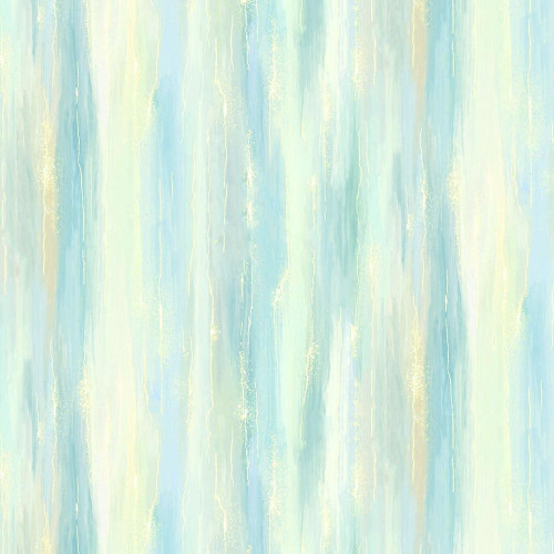 Timeless Treasures Fabrics Gossamer Stripe Texture Sage Green, light green and blue striped fabric with a textured, shimmering surface.