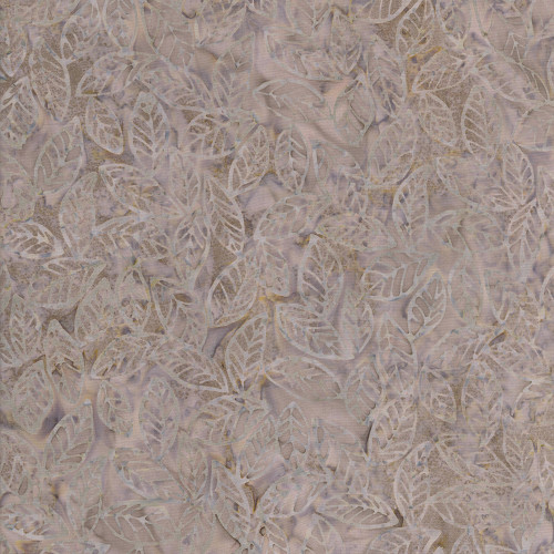 Timeless Treasures Fabrics Tonga Batiks Truffle Leaves Taupe Grey Cream