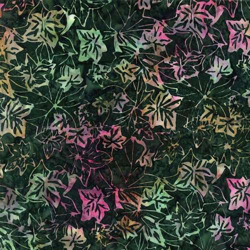 Timeless Treasures Fabrics Geranium Tonga Batiks Falling Leaves Green