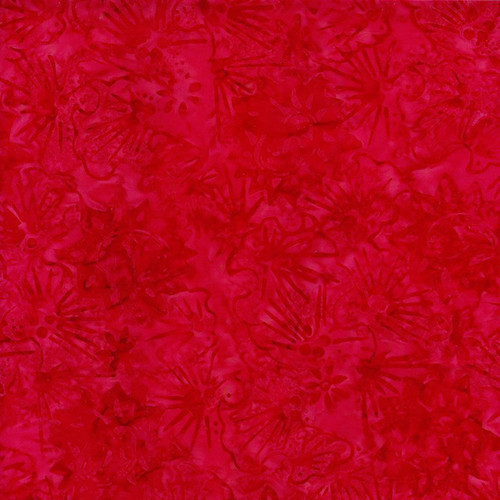 Timeless Treasures Fabrics Geranium Tonga Batiks Tonal Leaves Fans Peony Pink