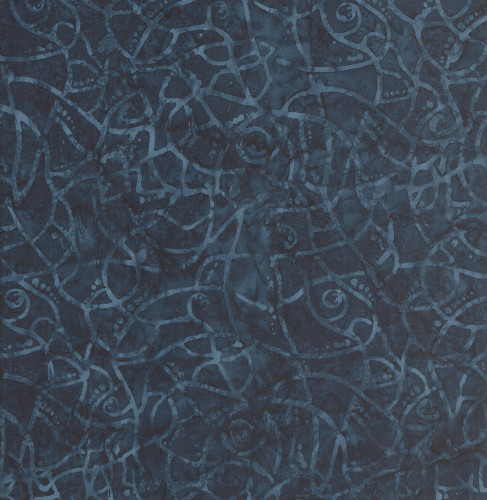 Timeless Treasures Fabrics Misty Beaches Tonga Batiks Wandering Maze Navy Blue