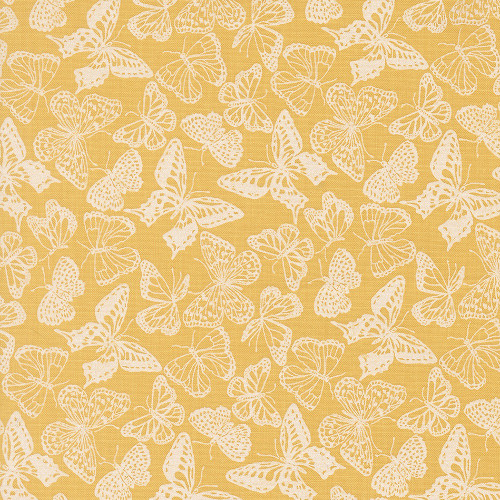 Moda Fabrics My Secret Garden Stacy Iest Hsu Flitter Flutter Butterflies Yellow