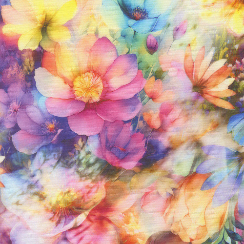 Moda Fabrics Gradients Gallery Moda Luminescent Garden Large Floral  Multi Pink Red Blue Green