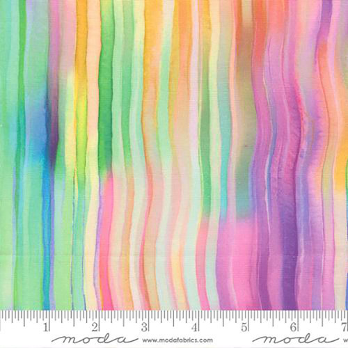 Moda Fabrics Gradients Gallery Moda Brushstroke Stripes  Multi Pink Red Blue Green