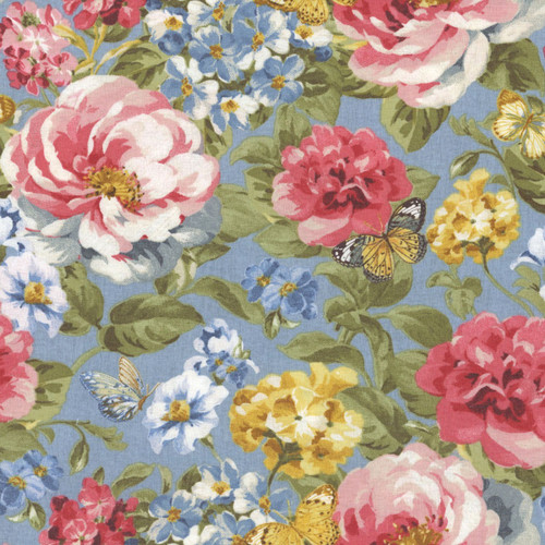 Wilmington Prints Blushing Meadow Danhui Nai Packed Floral Blue