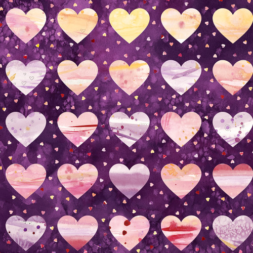 Moda Fabrics Fleur The Love Create Joy Project Hearts Dots 108 Inch Wide Quilt Backing Plum Purple