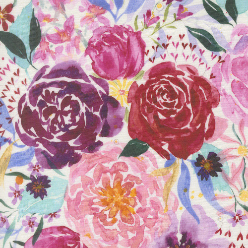 Moda Fabrics Fleur The Love Create Joy Project Fleur Amour Floral Cloud Multi