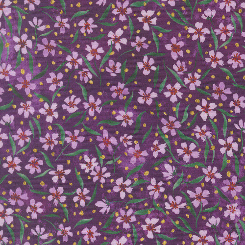 Moda Fabrics Fleur The Love Create Joy Project Smitten Floral Plum Purple