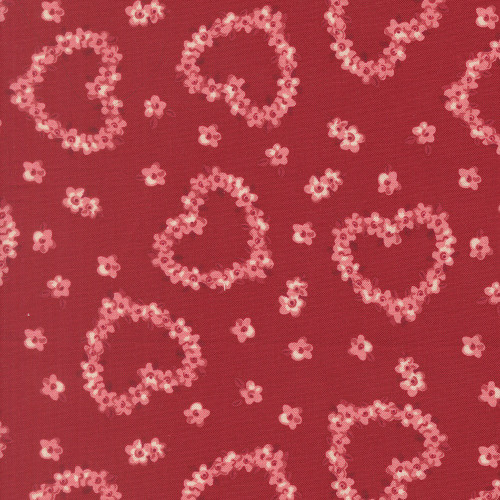Moda Fabrics Je Taime Stacy Iest Hsu Flower Heart Florals Rose Red