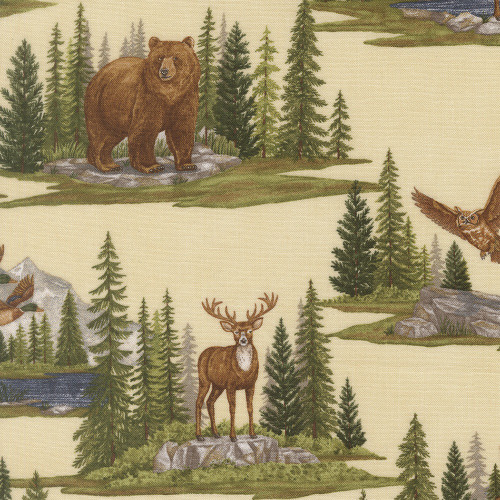 Moda Fabrics Northwoods Lodge Deb Strain Scenic Woods Natural Brown