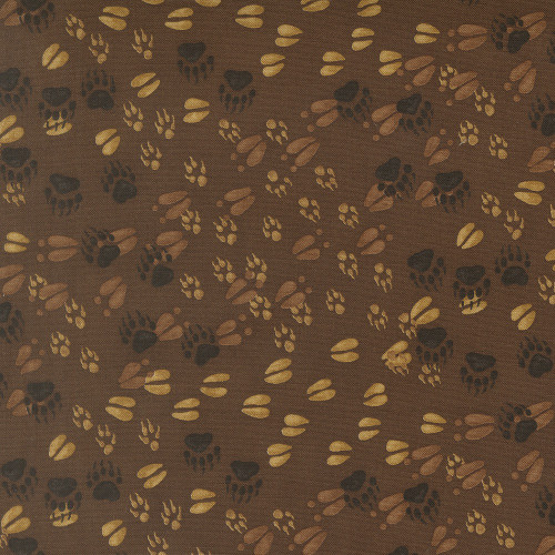 Moda Fabrics Northwoods Lodge Deb Strain Animal Tracks Mud Brown