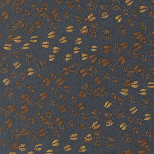 Moda Fabrics Northwoods Lodge Deb Strain Animal Tracks Midnight Blue