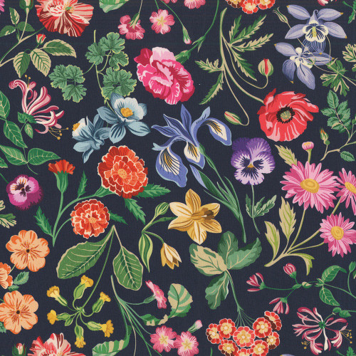 Liberty of London Fabrics Tana Lawn Shakespeare Sonnet Blue Blue Pink Gold Wildflowers Poppies Iris