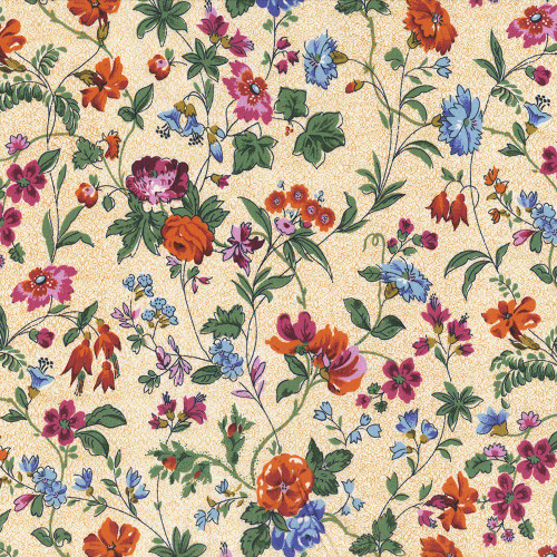 Liberty of London Fabrics Tana Lawn Isolde Cream Pink Blue Green Vining Floral